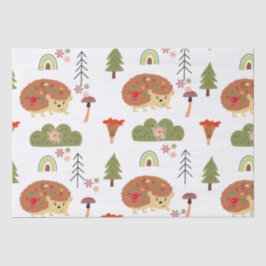 Papel De Seda Naturaleza Cuidada Hedgehog Patrón Arcoiris Floral