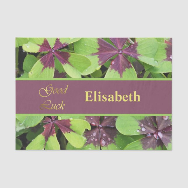 Papel De Seda Naturaleza, Flor, Verano, Shamrock, Verde, Botánic (Anverso)