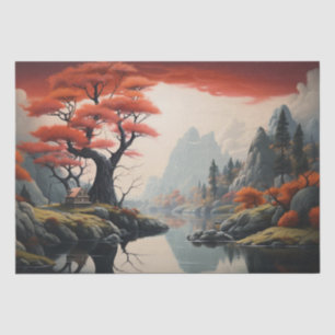 Papel De Seda Naturaleza futurista Surreal Art Decoupage print