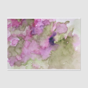 Papel De Seda Naturaleza Morado Verde Acuarela