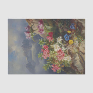 Papel De Seda Naturaleza muerta con flores alpinas de Andreas La