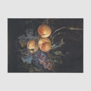 Papel De Seda Naturaleza muerta con melocotones y uvas de van Ae