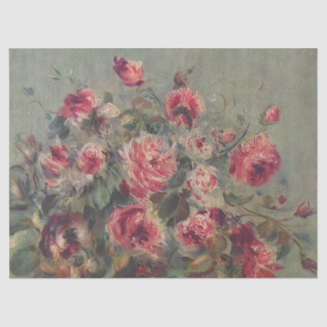 Papel De Seda Naturaleza muerta: Rosas de Renoir (Anverso)