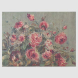 Papel De Seda Naturaleza Muerta: Rosas por Renoir