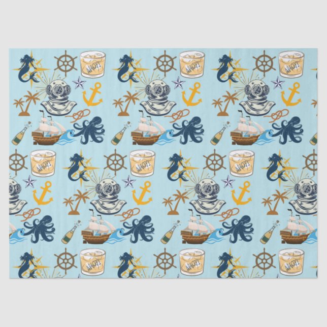 Papel De Seda  Nautical Bachelor Party (Anverso)