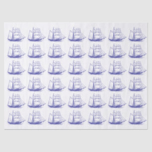 Papel De Seda Nautical Clipper Ship Sailboat - Colores de bricol