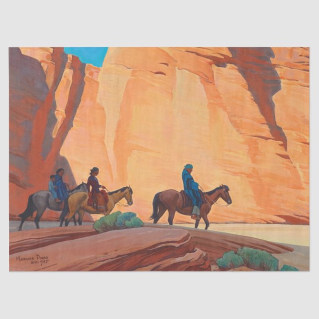 Papel De Seda Navajos en un cañón de Maynard Dixon (Anverso)
