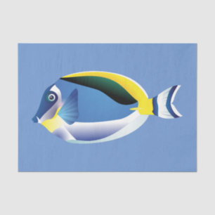 Papel De Seda Nave de deshielo azul de peces tropicales