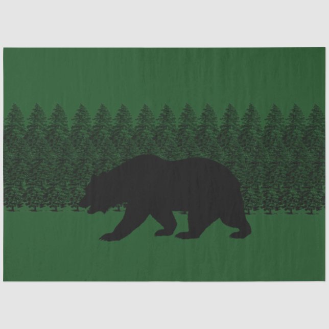 Papel De Seda Nave de deshielo del bosque de pino del oso (Anverso)