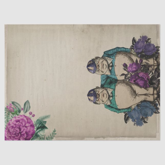 Papel De Seda Nave floral floral de Tweedledum (Anverso)