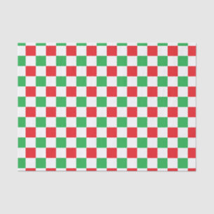 Papel De Seda Navidad a cuadros rojo y verde