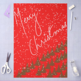 Papel De Seda Navidad Alegre Dibujada a Mano