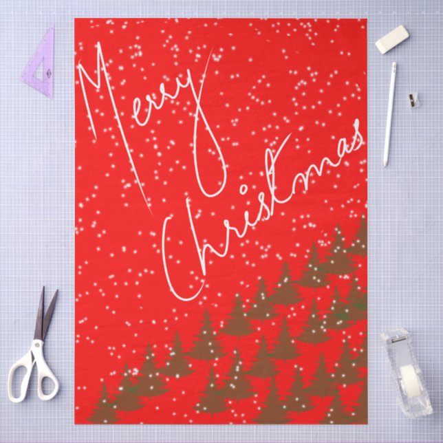 Papel De Seda Navidad Alegre Dibujada a Mano (Artesanía)