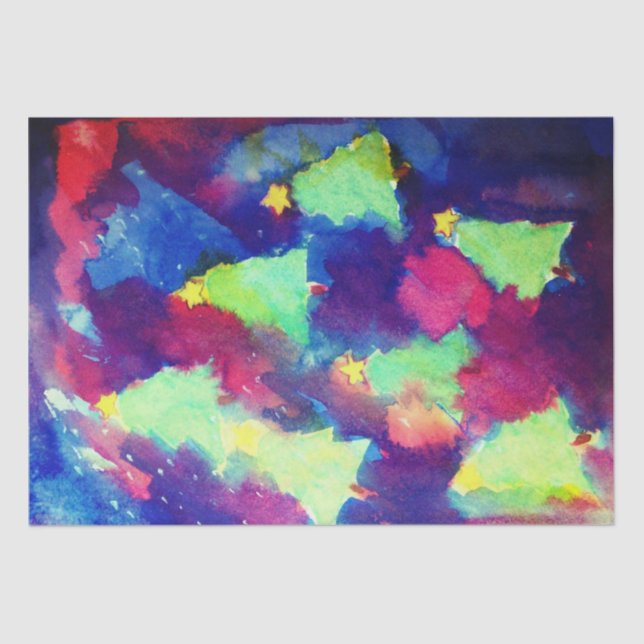 PAPEL DE SEDA NAVIDAD ÁRBOL Y ESTRELLAS (Anverso)