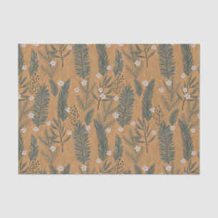 Papel De Seda Navidad Botánica Boho Moderna Verde