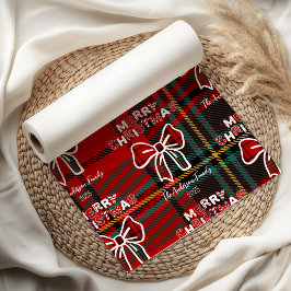 Papel De Seda Navidad caprichosa de cuadros rojos retro