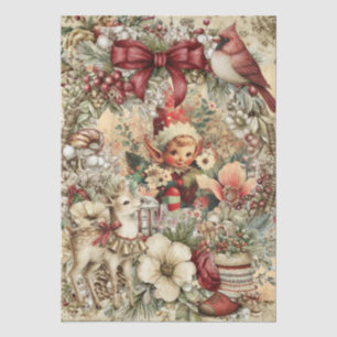 Papel De Seda Navidad caprichosa inspirada en elfos de decoupage