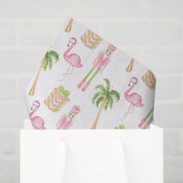 Papel De Seda Navidad Cascanueces Playa Palm Pink & Verde