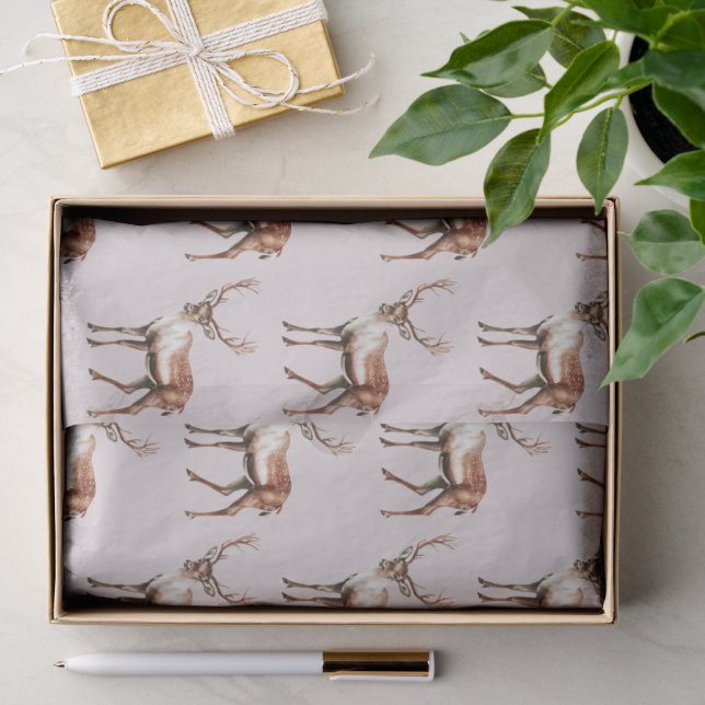Papel De Seda Navidad Ciervo Alce (Regalo )