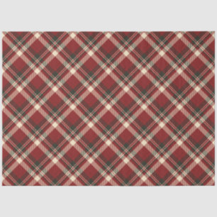 Papel De Seda Navidad con patrón de cuadros rojo verde Búfalo