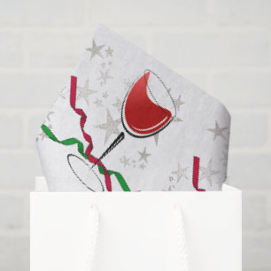 Papel De Seda Navidad con Vino Tinto