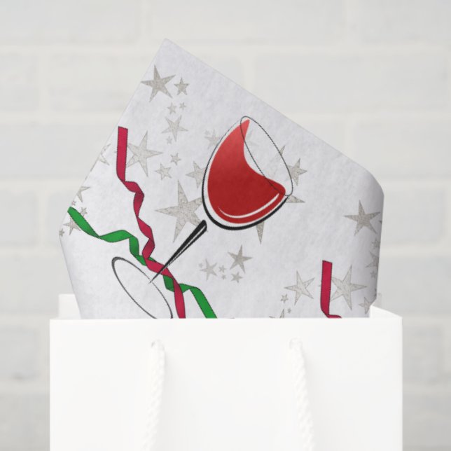 Papel De Seda Navidad con Vino Tinto (Bolsa de regalo)