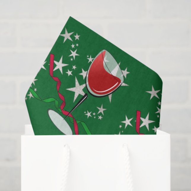 Papel De Seda Navidad con Vino Tinto (Bolsa de regalo)