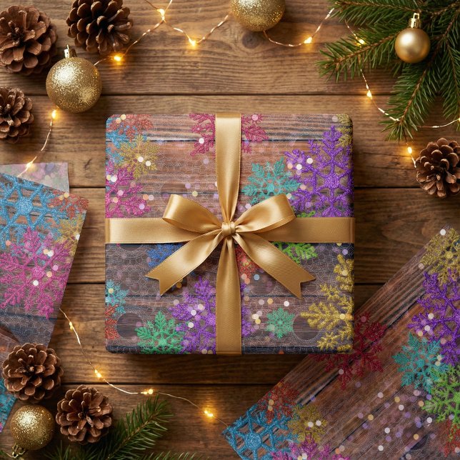Papel De Seda Navidad Copos de Nieve Brillantes Color Madera Rús (Subido por el creador)