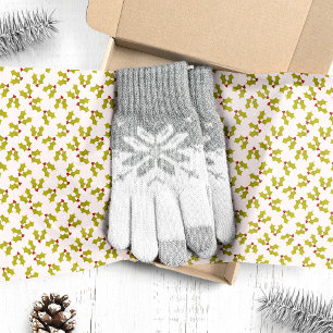 Papel De Seda Navidad de Acebo y Bayas Festivas
