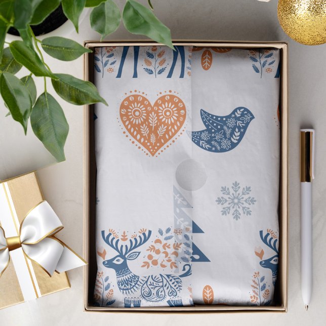Papel De Seda Navidad de ciervos escandinavos  (Subido por el creador)