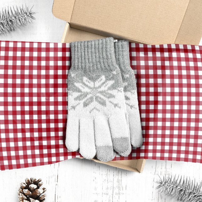 Papel De Seda Navidad de Cuadros Gingham Rojo y Blanco (Subido por el creador)