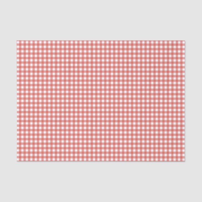 Papel De Seda Navidad de cuadros rojos clásicos (Anverso)