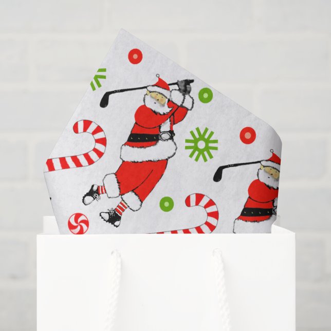 Papel De Seda Navidad de golf (Bolsa de regalo)