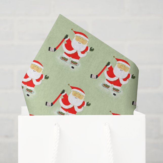 Papel De Seda Navidad de Hockey (Bolsa de regalo)