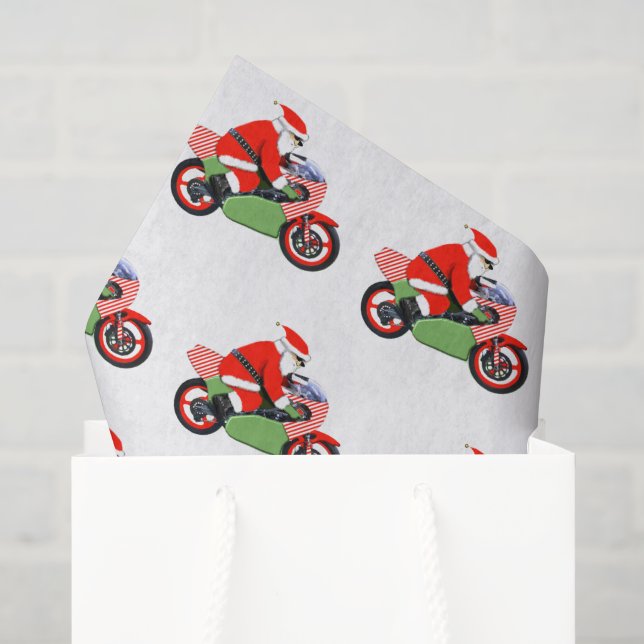 Papel De Seda Navidad de motocicleta (Bolsa de regalo)