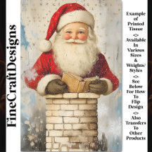 Navidad De Padre Vintage En Chimney AZ4 Decoupage