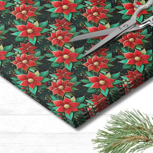 Papel De Seda Navidad de poinsettia