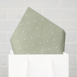 Papel De Seda Navidad de puntos verdes blancos