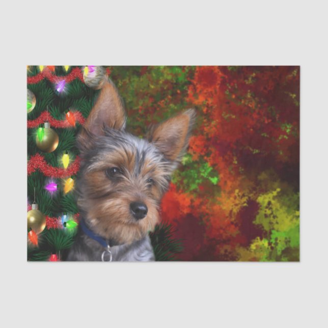 Papel De Seda Navidad de Yorkie (Anverso)