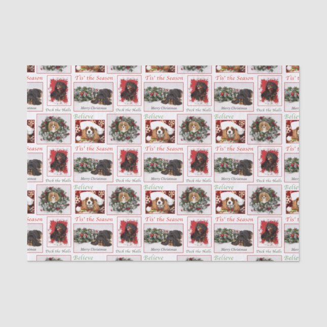 Papel De Seda Navidad del Cavalier King Charles (Anverso)