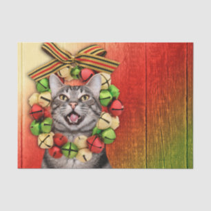 Papel De Seda Navidad del gato del gatito del Tabby