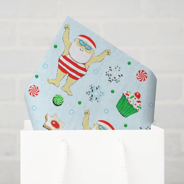 Papel De Seda Navidad del nadador (Bolsa de regalo)