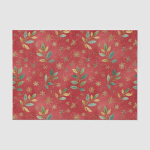 Papel De Seda Navidad elegante oro verde rojo