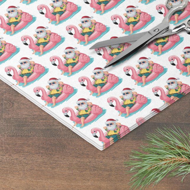 Papel De Seda Navidad en la playa (Santa Beach Christmas Tissue Paper)
