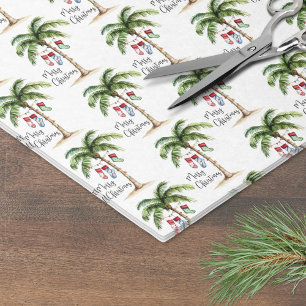 Papel De Seda Navidad en Playa Tropical