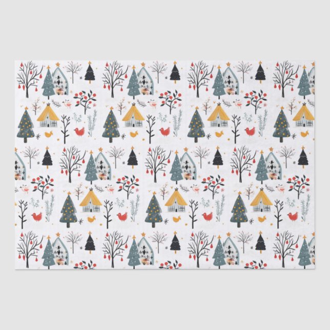 Papel De Seda Navidad escandinava   (Anverso)