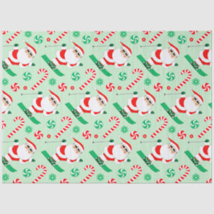 Papel De Seda Navidad Esquiando Vacaciones