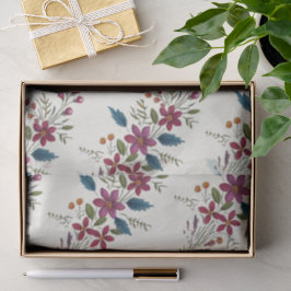 Papel De Seda Navidad Floral Folk Retro