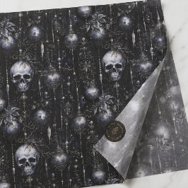 Papel De Seda Navidad Gótica Calaveras Creepmas