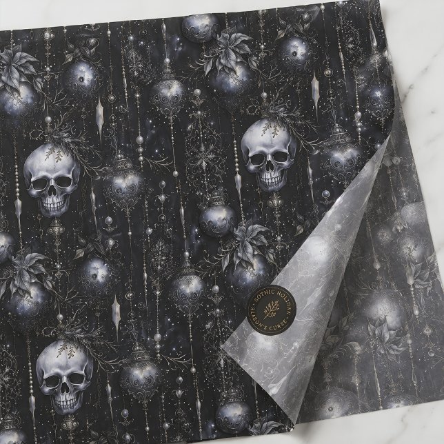 Papel De Seda Navidad Gótica Calaveras Creepmas (Subido por el creador)